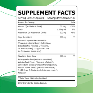 Capsules brûle-graisses nocturnes à marque privée avec vitamine D, aident à gérer le stress et améliorent l'humeur, stimulent le métabolisme - Product Image 2