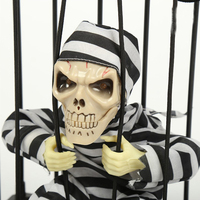 Décoration de maison hantée Halloween fantôme suspendu fantôme lueur fantôme commande vocale un œil effrayant sur Cage accessoires d'horreur