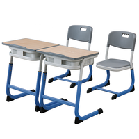 Bureau et chaise pour élèves du primaire et du secondaire, classe de formation de conseil scolaire simple pouvant être relevé, bureau de type C épaissi
