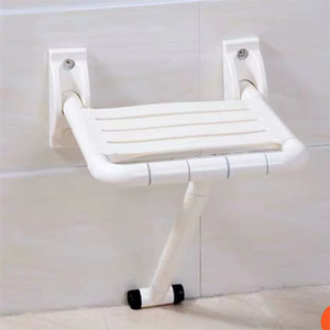 Tabouret de douche mural pliable Tengwei, capacité de charge de 300 kg, antidérapant, en plastique et acier inoxydable, équipement de sécurité pour personnes âgées dans la salle de bain - Product Image 1