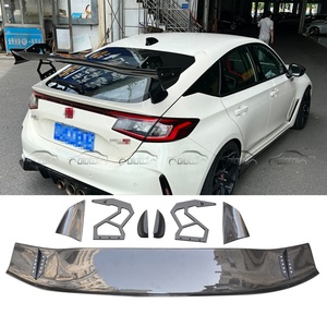 Alerón Trasero de Fibra de Carbono Estilo Spoon para Honda Civic Type R FL5 2022-2023, Alerón Tipo Cola de Pato, Tuning Automotriz - Product Image 3