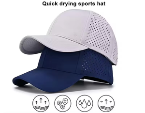 Cappellino da Baseball Unisex a 5/6 Pannelli di Alta Qualità, con Fori Tagliati al Laser, in Poliestere ad Alte Prestazioni per Sport e Golf - Product Image 3