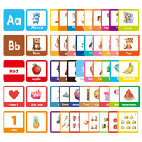 Cartes éducatives flash pour enfants, style aquarelle, dessins animés, 60 lettres anglaises, apprentissage cognitif, en promotion