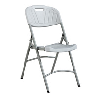 Chaise de salle à manger pliable moderne en plastique avec cadre métallique, imperméable et portable, pour cuisine extérieure, hôpital, villa, parc, jardin, chambre
