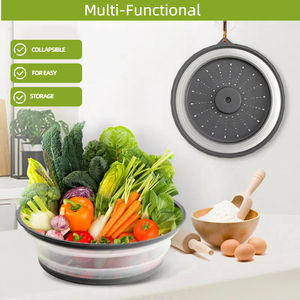 2 IN 1 Belüfteter zusammen klappbarer Mikrowellen-Splatter deckel & Silikon matte Küchen schüssel Teller deckel für Geschirrs püler BPA-frei - Product Image 2