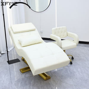 Meubles de salon modernes de luxe, fauteuil de soin du visage confortable en mousse épaisse blanche, lit de <span class=keywords><strong>spa</strong></span> facial, table de massage avec appui-tête - Product Image 4