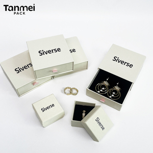 Caja de Embalaje de Joyería con Logotipo Personalizado, Caja de Regalo de Cartón con Cajón para Anillo, Collar, Pendientes, Embalaje de Lujo - Product Image 3