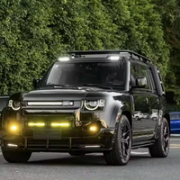 Base grise à la mode bienvenue lumière LED grille de pare-chocs avant barre lumineuse adaptée pour Land Rover Defender 90 110 130 accessoires de mise à niveau