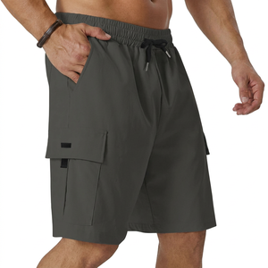 Men's Casual Oxford Solid Spandex/Nylon Stretch Breathable Anti-Wrinkle Anti-UV <b>Quick</b>-<b>Dry</b> Drawstring Closure Cargo <b>Shorts</b> - Product Image 1