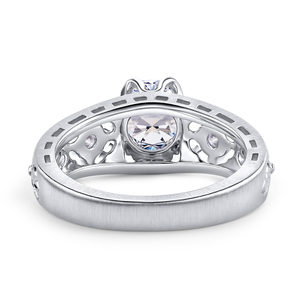 Cincin tunangan berlian tumbuh Lab bulat in18 k emas putih <span class=keywords><strong>1</strong></span> karat VS cincin berlian wanita cincin kustom pabrik perhiasan - Product Image 3