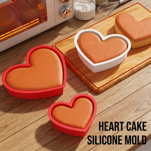 Moule à gâteau en silicone en forme de cœur, plaque de cuisson antiadhésive à démoulage facile pour coffrets cadeaux, pâtisseries, anniversaires et desserts romantiques - Product Image 1
