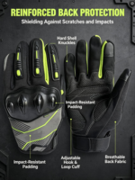 Gants de cyclisme et de motocross résistants aux chocs, protection UV complète, respirants, antidérapants, avec sangle de poignet réglable et fermeture à boucle