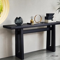 Nouvelle console en bois massif de style chinois, silencieuse, noire, minimaliste, pour entrée, salon, couloir, mur, côté étroit