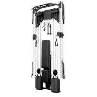 Appareil de musculation multifonction mural pliable avec blocs de poids, rack à squats et système de poulies fixe pour exercices à câble croisé