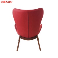 Fauteuil en tissu synthétique de style moderne, cuir synthétique, meuble de salon, pieds en bois gris, chaise de loisirs, CS3373, haute qualité