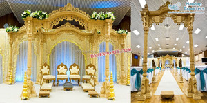 งานฝีมือไม้สุดอลังการสำหรับงานแต่งงานแบบแมนดาปในสหรัฐอเมริกา แมนดาปงานแต่งงานแบบฮินดูที่งดงาม แมนดาปงานแต่งงานแบบอินเดียที่แกะสลักด้วยไม้ในออสเตรเลีย - Product Image 6