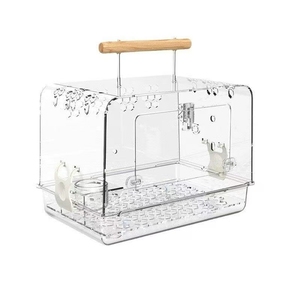 Zaino pappagallo in acrilico con chiusura a cerniera in stile classico gabbia per uccelli portatile per il trasporto sulla spalla o sulla schiena - Product Image 1