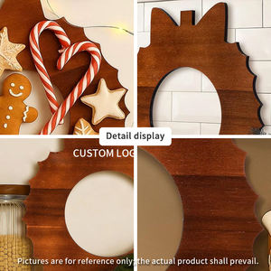 Plaque de base en bois de 20 cm pour mosaïque de Noël DIY, puzzle, peinture, argile, boue de neige, fait main - Product Image 5