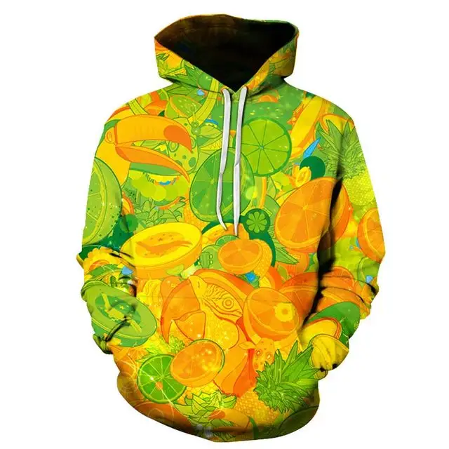 New Fashion 3D Printing Pineapple Lemon Slice Fruit Pattern Hoodie Casual Street Men Ladies Kids Sweatshirts Couple Clothing