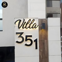 Letrero de Número de Casa Iluminado con Láser 3D Kerui, Montado en Pared, Negro, con Protección IP65 y 3 Años de Garantía