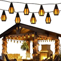 Guirlande solaire CXS Solar CX-SS-004, 33 pieds, 15 ampoules LED à effet de flamme vacillante, étanches, blanc chaud, pour jardin extérieur, patio