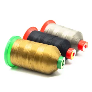 メーカーUV耐性高強度ポリエステルナイロンボンドTEX90 Tex45室内装飾品革糸を縫うための太い糸