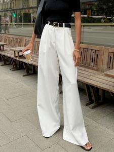 <span class=keywords><strong>Pantaloni</strong></span> Estivi da Donna a <span class=keywords><strong>Vita</strong></span> Alta, Tinta Unita, Vestibilità Comoda, Taglia XL <span class=keywords><strong>con</strong></span> Chiusura Elastica <span class=keywords><strong>in</strong></span> <span class=keywords><strong>Vita</strong></span> - Product Image 4