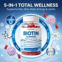 Gummies de biotine et collagène végétaliennes naturelles en gros, très demandées, pour la beauté des femmes adultes, le soutien de la peau, des cheveux et des ongles