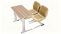 Ensemble de chaise et bureau d'école Double MIXIN MX-L002, 2 tiroirs, hauteur réglable, pieds en aluminium, plateau en bois, moderne, durable, pour salle de classe