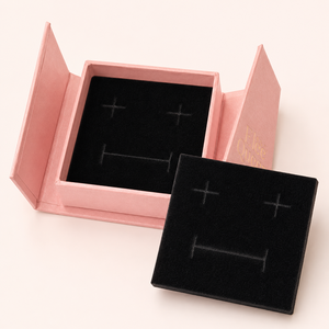 Caja de Joyería de Lujo con Doble Puerta, Caja de Empaque Cuadrada Pequeña para Anillos, Aretes, Collares, Almacenamiento de Regalos y Marcas de Joyería - Product Image 4
