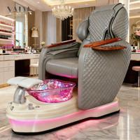 Fauteuil de pédicure professionnel robuste avec système de jets de bain à remous en cuivre et plastique, drainage automatique pour massage des pieds et soins de beauté