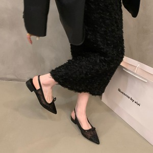 Factory Wholesale Low Heel Bow Bun Head Fairy Shoes New Summer Mesh Breathable Flat Shoe Women - Product Image 4