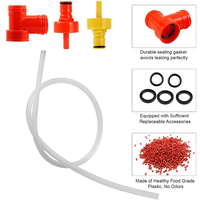 Kit de bouchons de carbonatation en plastique (bouchon de carbonatation en plastique, raccord en T et tube en silicone de 80 cm) pour distributeur de bière, soda et eau gazeuse