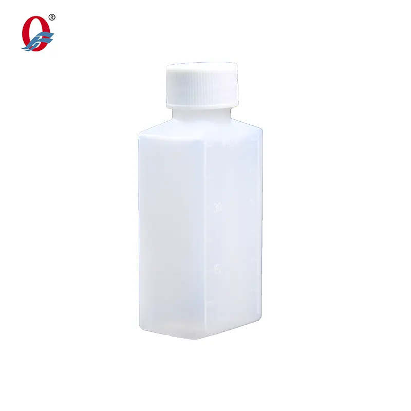 Wholesale Small Mouth Bottle 30-60ml cough medicine graduated bottle Square Translucent Medicine Bottle
