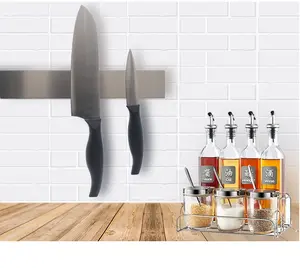 Fácil instalação sem costura aço inoxidável cozinha acessórios magnético faca titular para parede
