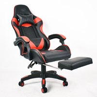 Chaise PC ergonomique pivotante réglable en hauteur Chaises de jeu inclinables en cuir avec repose-pieds