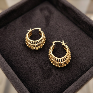 SOUMYA CREATIONS Pendientes de Aro de Latón Chapado en Oro de 18K con Filigrana, Estilo Vintage Geométrico, Modernos y de Declaración, Certificados, con Engaste de Bisel para Mujer - Product Image 4
