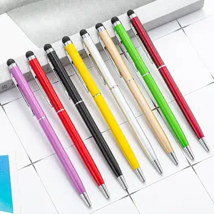 Mini Metal 2 in 1 kapasitif stylus kalem kalem akıllı telefon ve diğer kapasite ekran telefonları ve Tablet PC