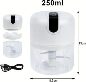Wholesale 250ml Electric Mini USB Stainless Steel Home Meat Grinder 1 Year Warranty Garlic Chopping <b>Vegetable</b> Chili Home Kitchen - Product Image 3