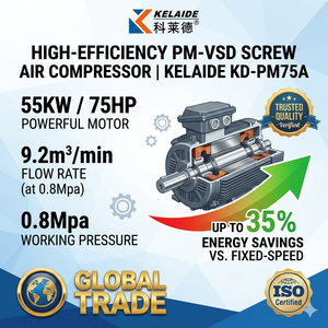 55kW (75HP) 12 <b>Bar</b> PM VFD Screw Air Compressor, 7.5kW-75kW High Efficiency Energy Saving Industrial Rotary Compressor, 8-10 <b>Bar</b> - Product Image 5