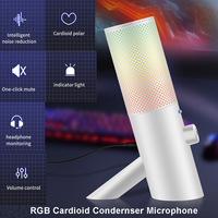 Kablolu oyun mikrofon stüdyo Podcast kayıt bilgisayar mikrofonlar için vokal akışı ile RGB ışık