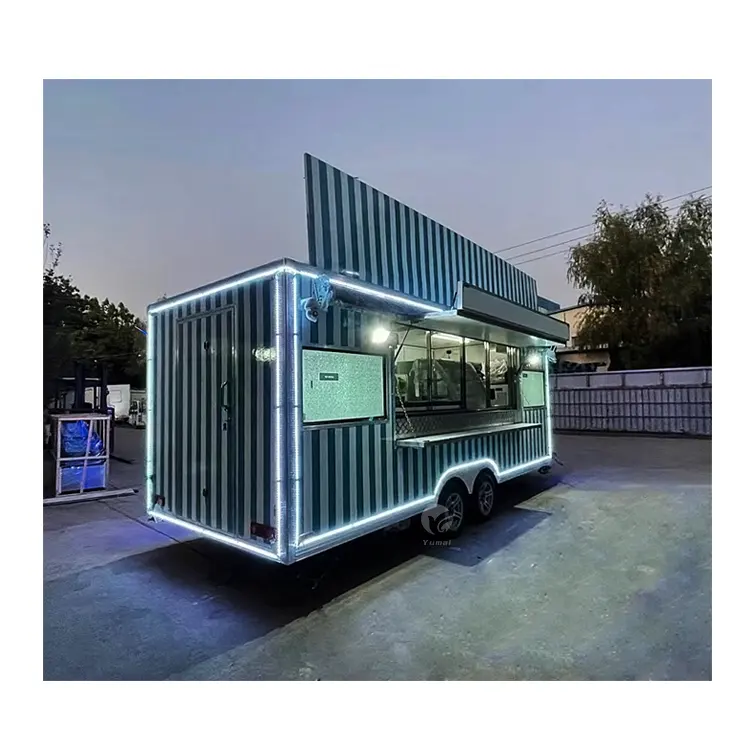 Remorque de concession alimentaire de 16 pieds Chariot de nourriture de crème glacée mobile Remorque Food Truck avec équipement de cuisine complet USA