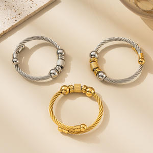 Nouveaux accessoires, <span class=keywords><strong>bracelet</strong></span> ouvert en <span class=keywords><strong>fil</strong></span> d'acier personnalisé européen et américain, tendance, neutre, en acier inoxydable pour hommes et femmes - Product Image 1