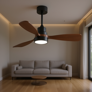 Ventilador de techo de perfil bajo de 48 pulgadas con motor de CC, 3 aspas y luz, equipado para uso doméstico - Product Image 2