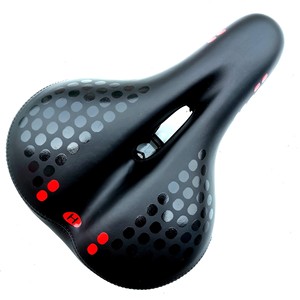 Selle de vélo avec feu arrière, siège en métal confortable pour VTT, unisexe, adultes, noir, rouge, bleu, design moderne - Product Image 4