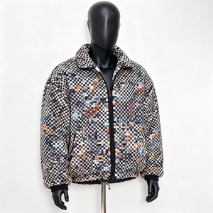 Giacca Oversize da Uomo Personalizzata OEM, Spessa, Antivento, Reversibile, con Zip, in Pile <span class=keywords><strong>Sherpa</strong></span> Vintage, con Stampa e Motivi, Vendita all'Ingrosso - Product Image 2