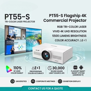 PT55-S 4K RGB Triple Laser <b>Projector</b> 5500 Lumens DLP Motorized Lens Shift IP5X Dustproof Android Venue Commercial Education PT55 - Product Image 5