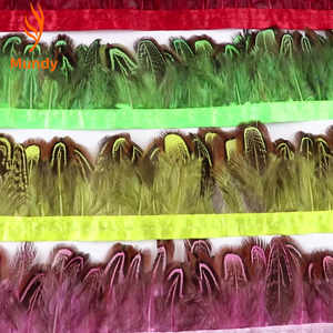 Bordure en plumes de faisan à col rasé naturel <span class=keywords><strong>pour</strong></span> robe, bandeau, décoration de couronne, costume, <span class=keywords><strong>attrape</strong></span>-rêves, accessoires de fête et de carnaval - Product Image 3