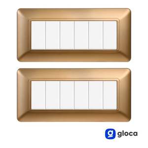 Interruptor de Pared Gloca de 6 Vías, Plástico Dorado, 2 Piezas, Fácil Instalación - Product Image 2