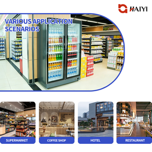 Refrigerador Vertical de Doble Puerta para Supermercado, Enfriador de Bebidas con Estantes Ajustables para Vino y Cerveza - Product Image 3